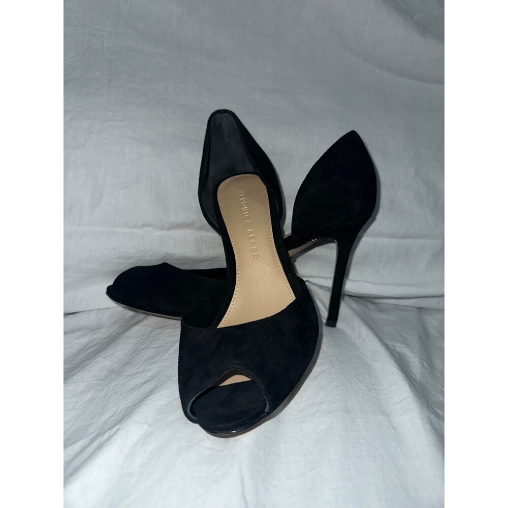 Veronica Beard Gadoy Suede Peep-Toe Pumps Size 6.5 MSRP $395
